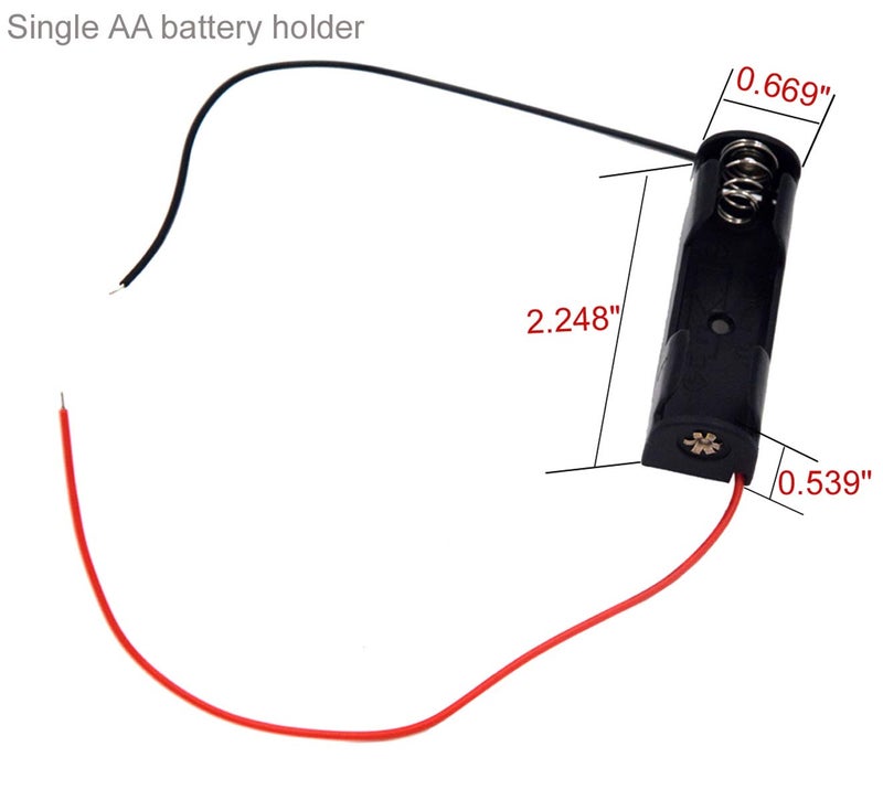 LampVPath (Pack of 4 AA Battery Holder Bundle: Single 1AA 2AA Battery Holder, 3AABattery Holder with Wire, 4AABattery Holder with Leads Wires - Image 3